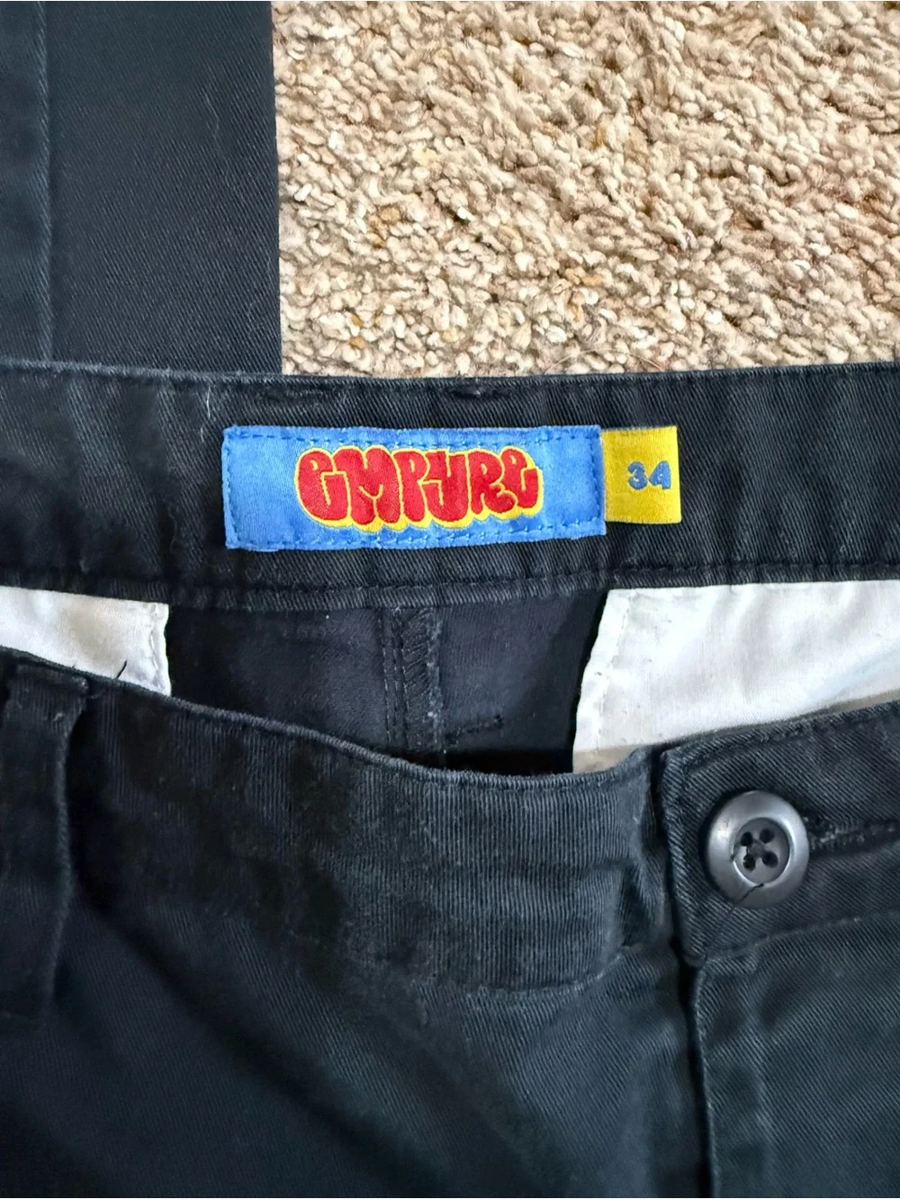 Empyre Black Cargo Skate Pants Size 34 Y2K